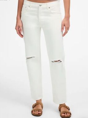 Madewell The Dean Easy Straight Crop Jean in White